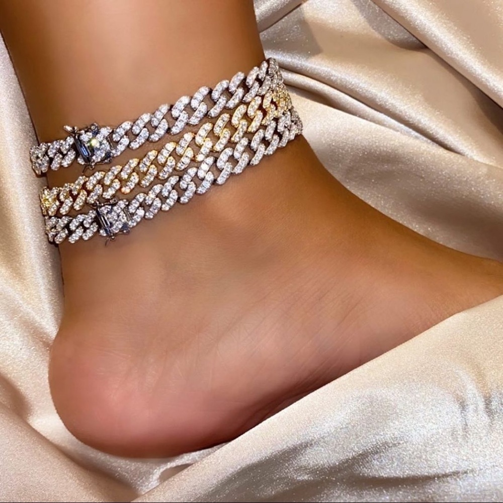 gold cuban anklet 10inch